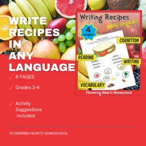 Multi-Lingual Writing Recipes Worksheet Pack